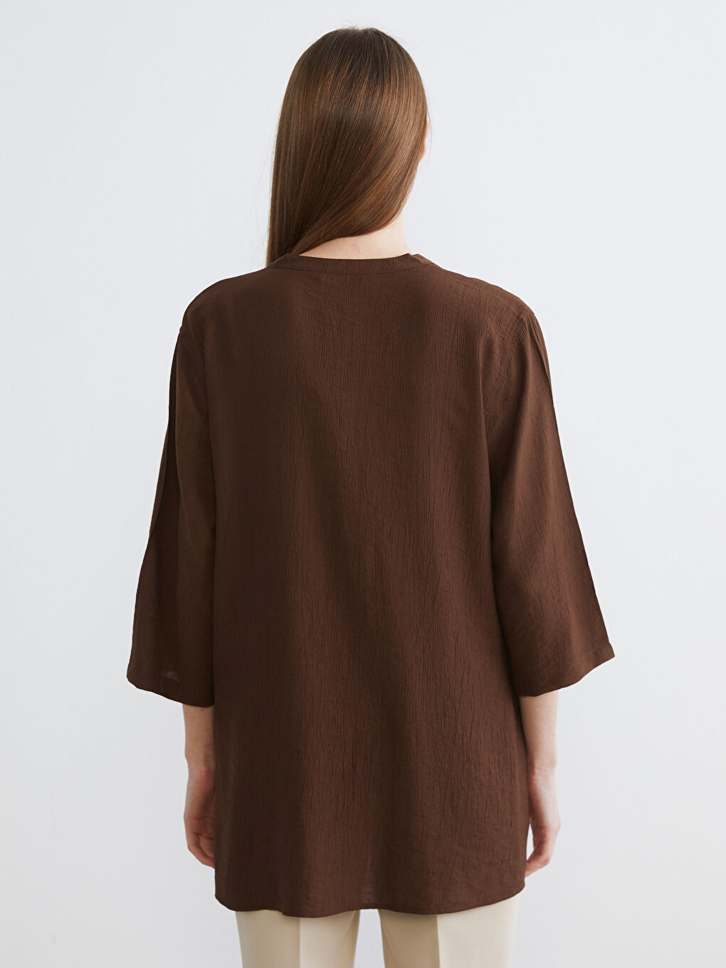 Notch Neck Oversize Women's Tunic-3