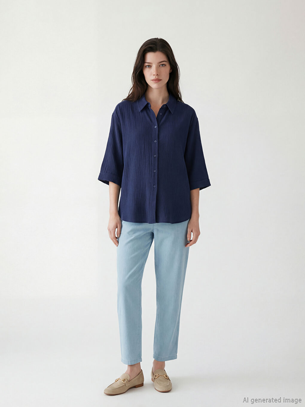 TAMNO PLAVA Košulja Žena-1