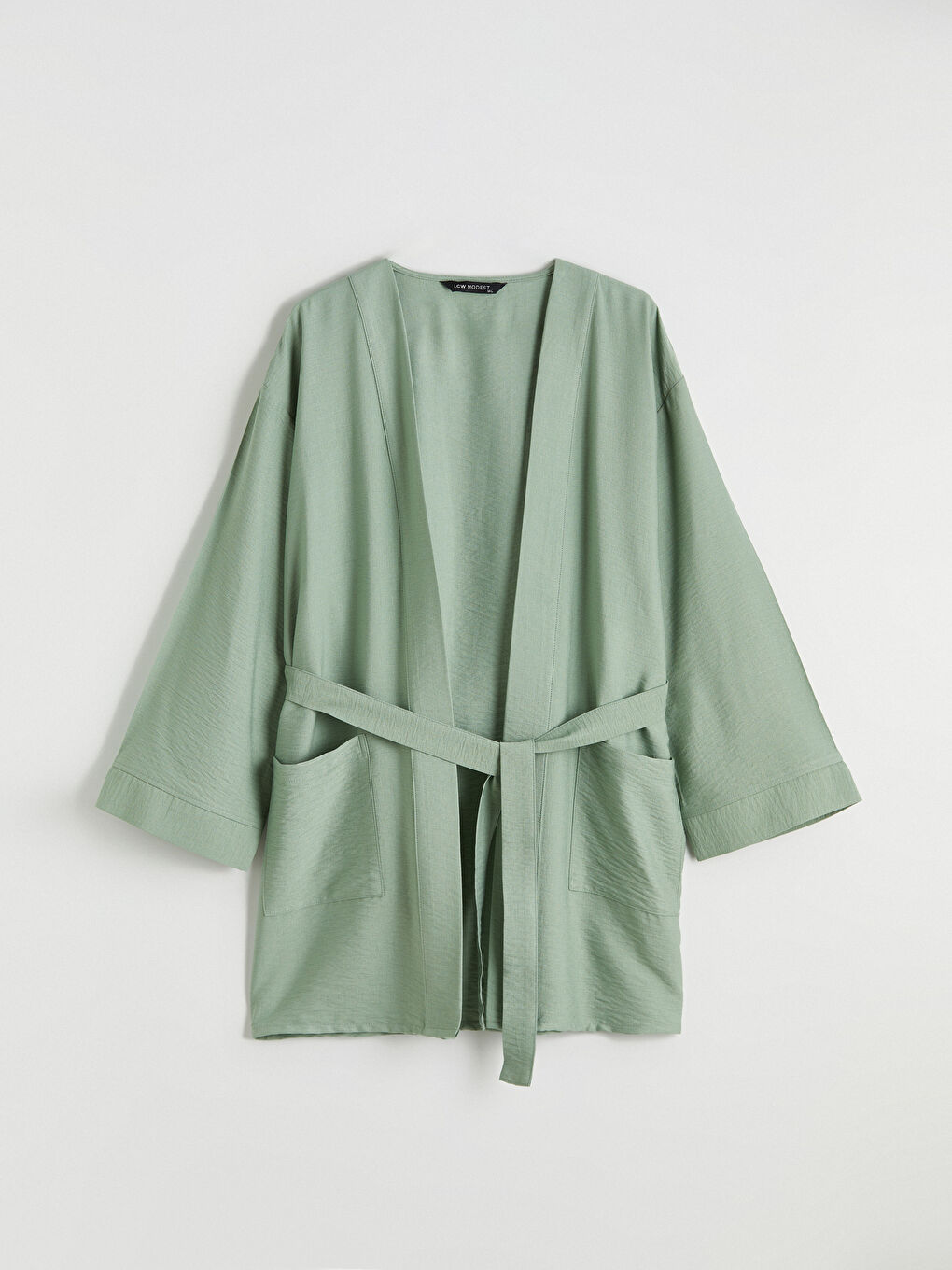 Kimono supradimensionat cu guler șal și cordon pentru femei-4