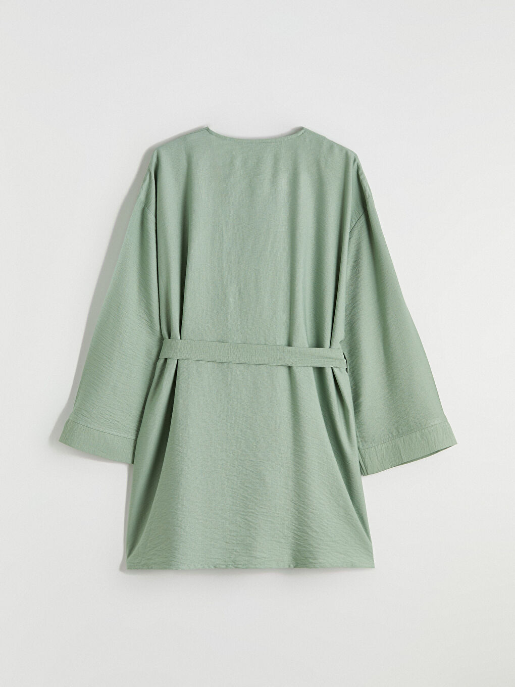 Kimono supradimensionat cu guler șal și cordon pentru femei-6