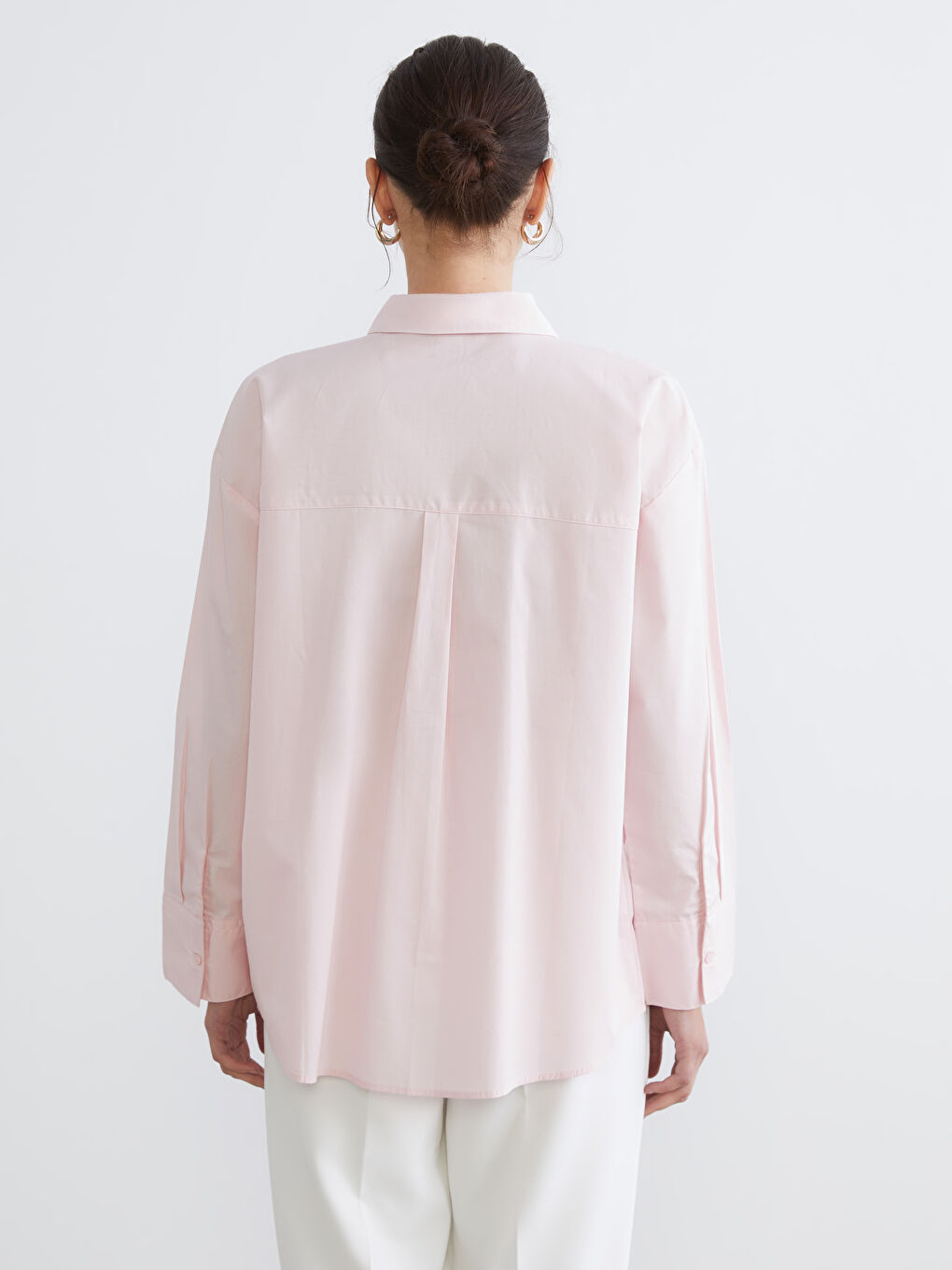 Әйелдерге арналған кестеленген оверсайз поплин жейде-3