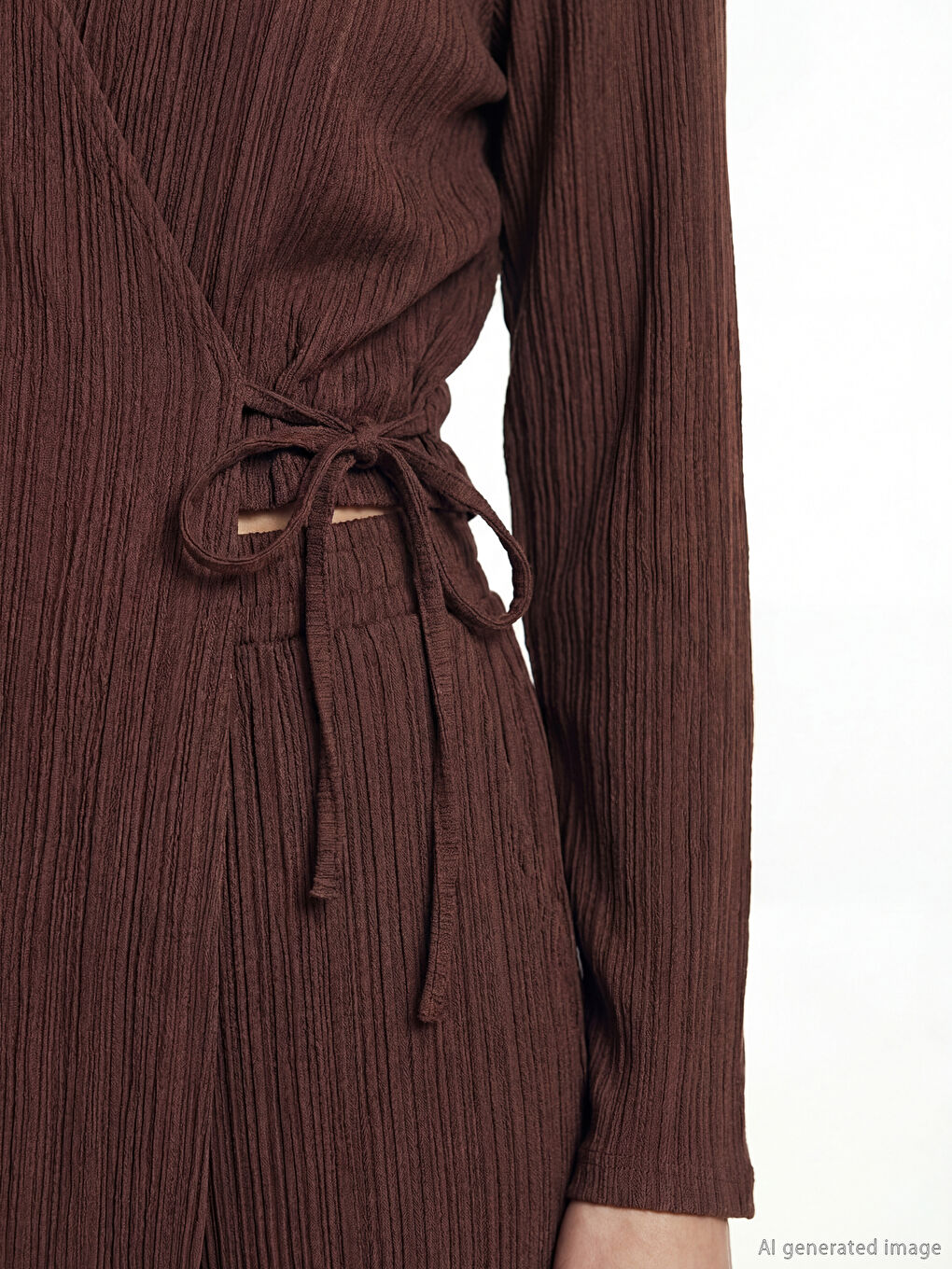 Double Breasted Textured Women's Kimono-2