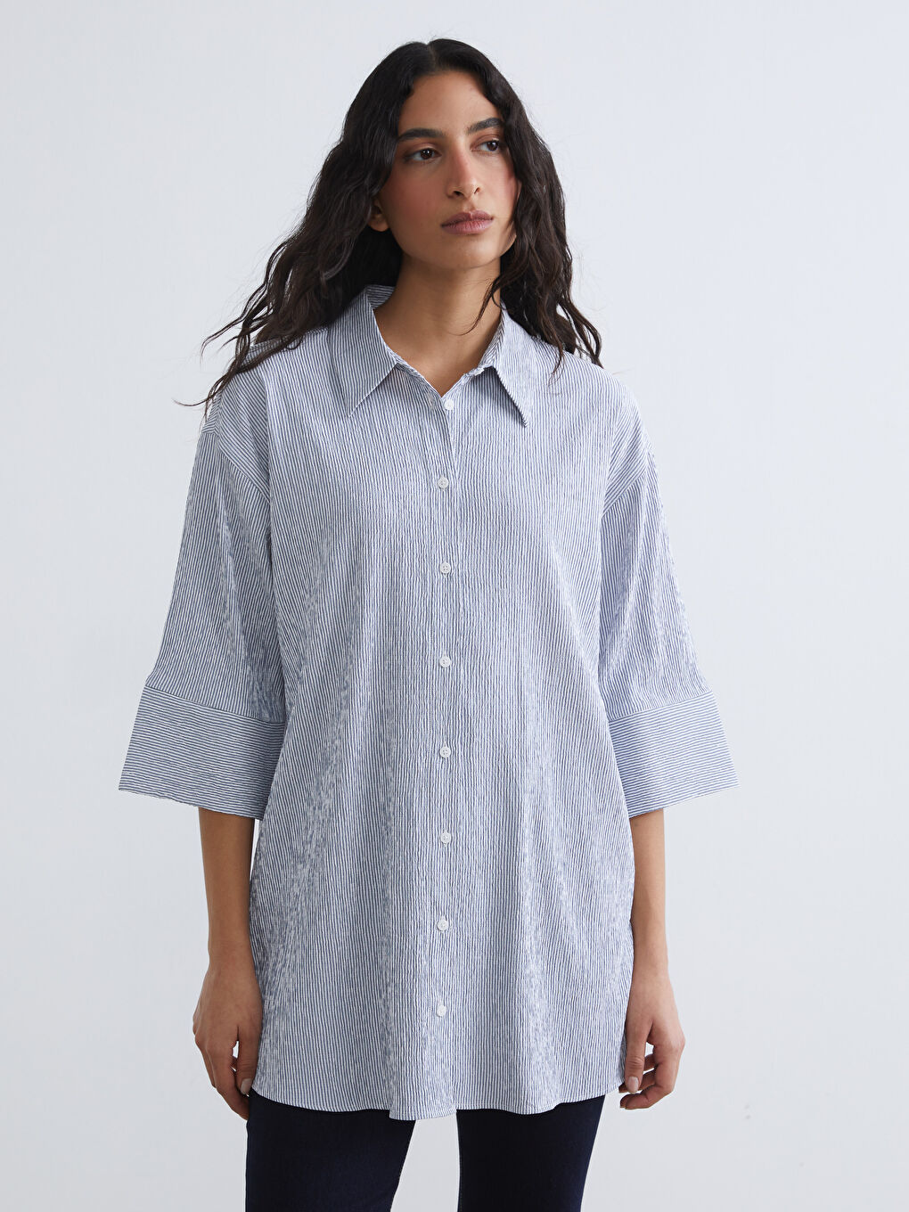 Ριγέ Γυναικείο Πουκάμισο Τουνίκ