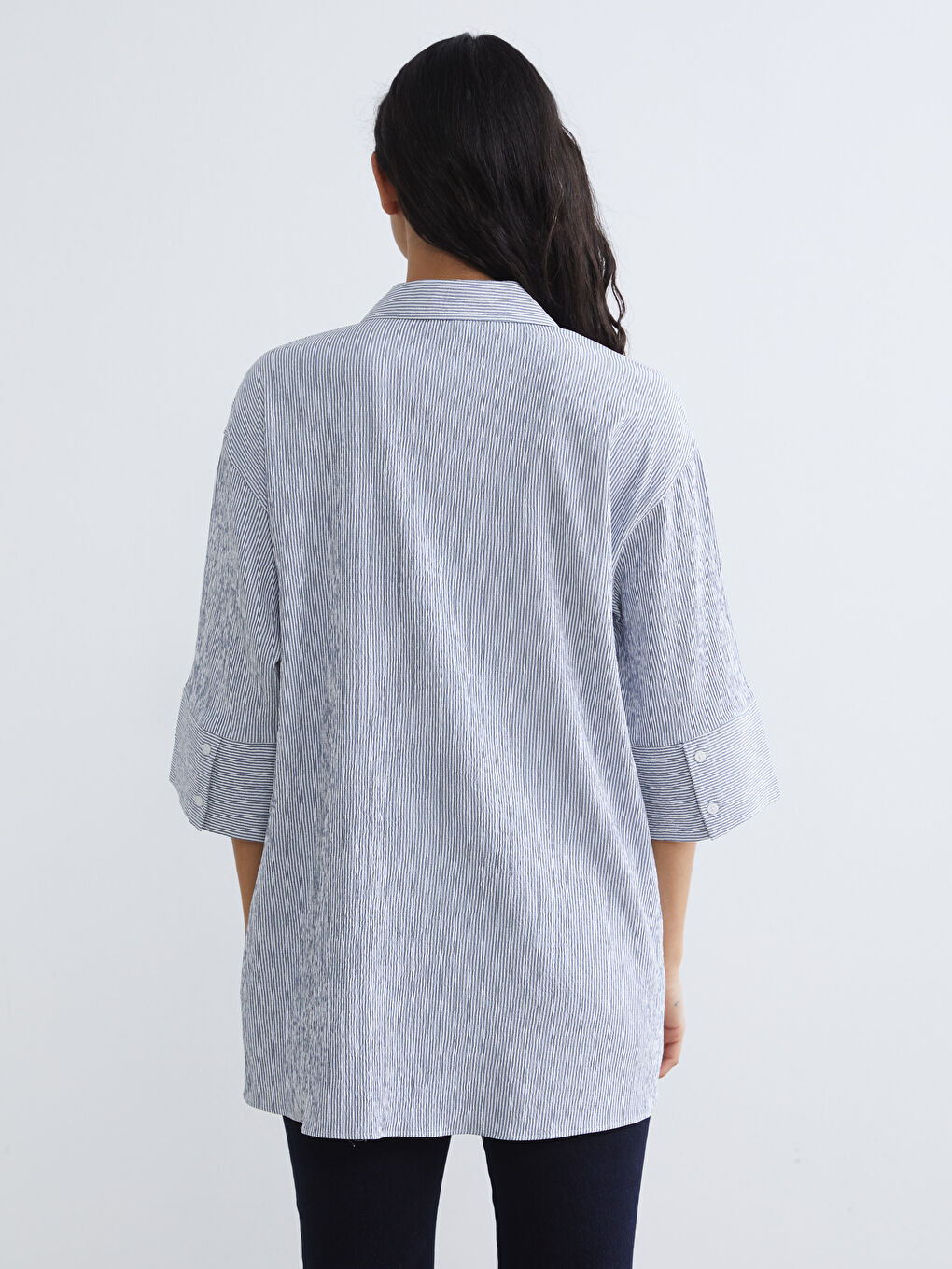 Ριγέ Γυναικείο Πουκάμισο Τουνίκ-3