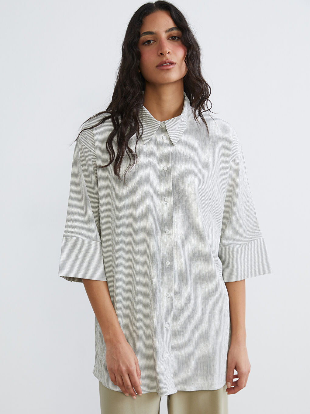 Tunique en chemise KAKI Femme