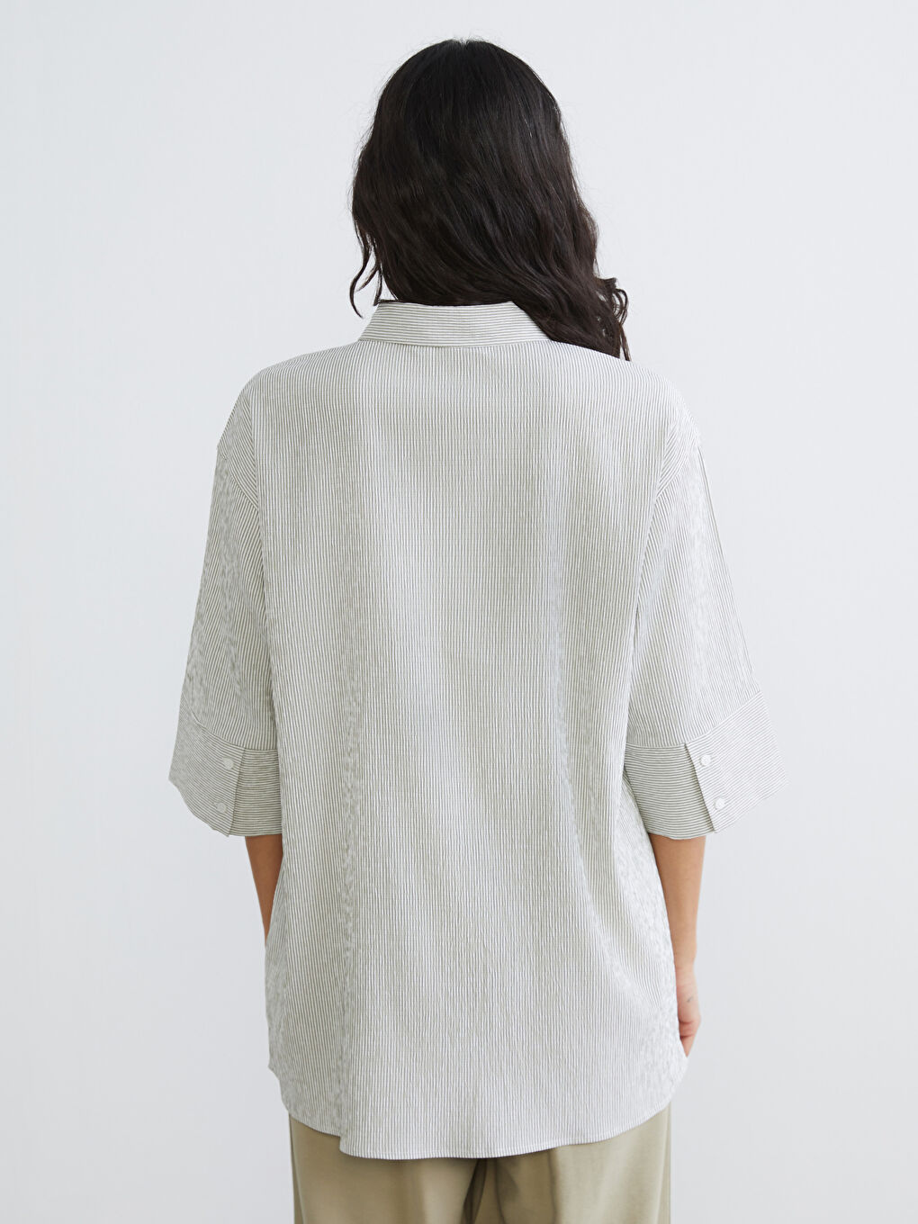 Tunique en chemise KAKI Femme-3