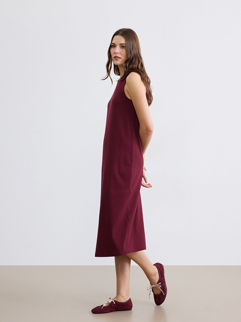 Женщины Бордовый Платье-1