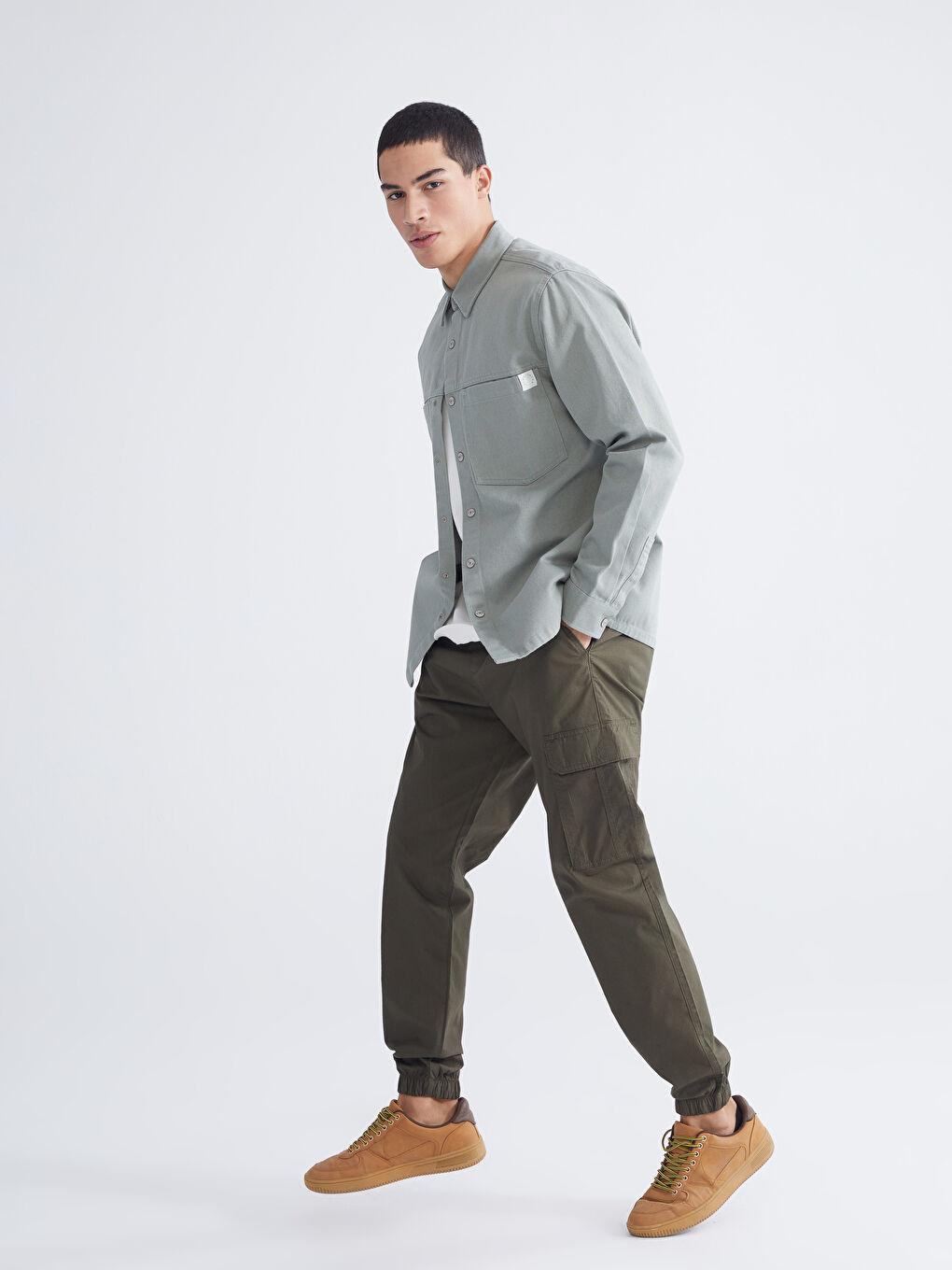 Мужчины Хаки Брюки карго