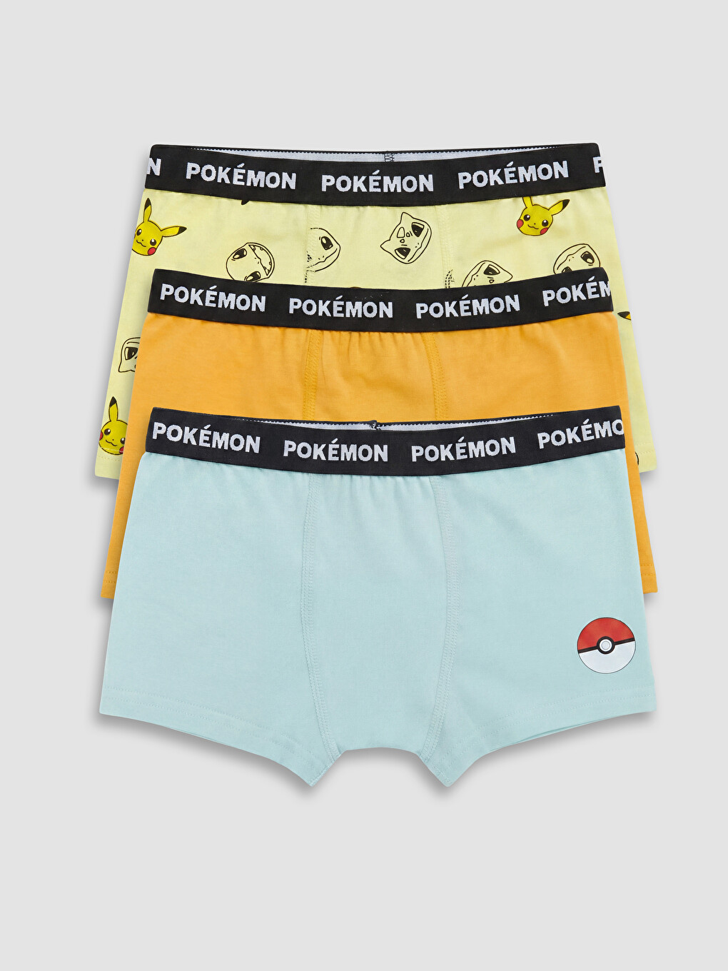 Sarı Pokemon Baskılı Erkek Çocuk Boxer 3'lü-5