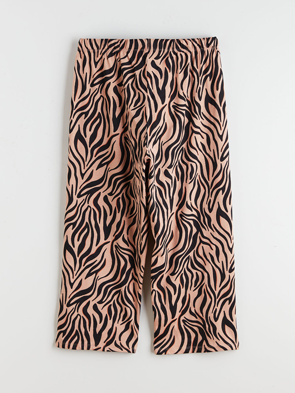 Kahverengi Leopar Desenli Kadın Kapri Pijama Altı-1