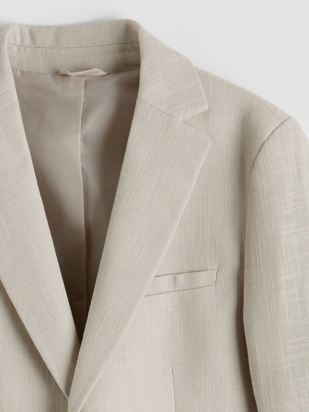 Bej Keten Görünümlü Erkek Çocuk Takım Elbise-8