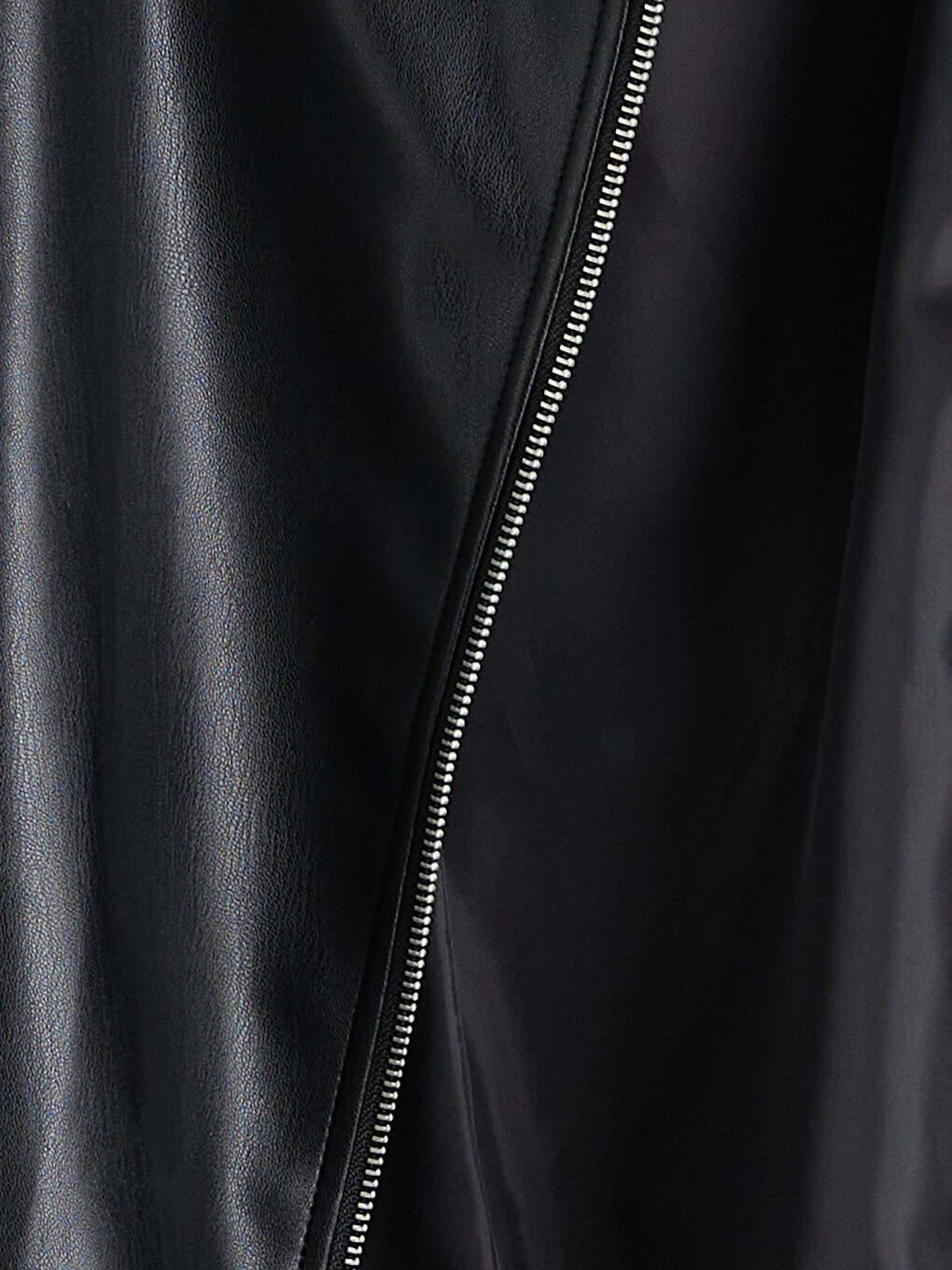 Көйлек жағалы әйелдерге арналған жасанды былғары пиджак-7