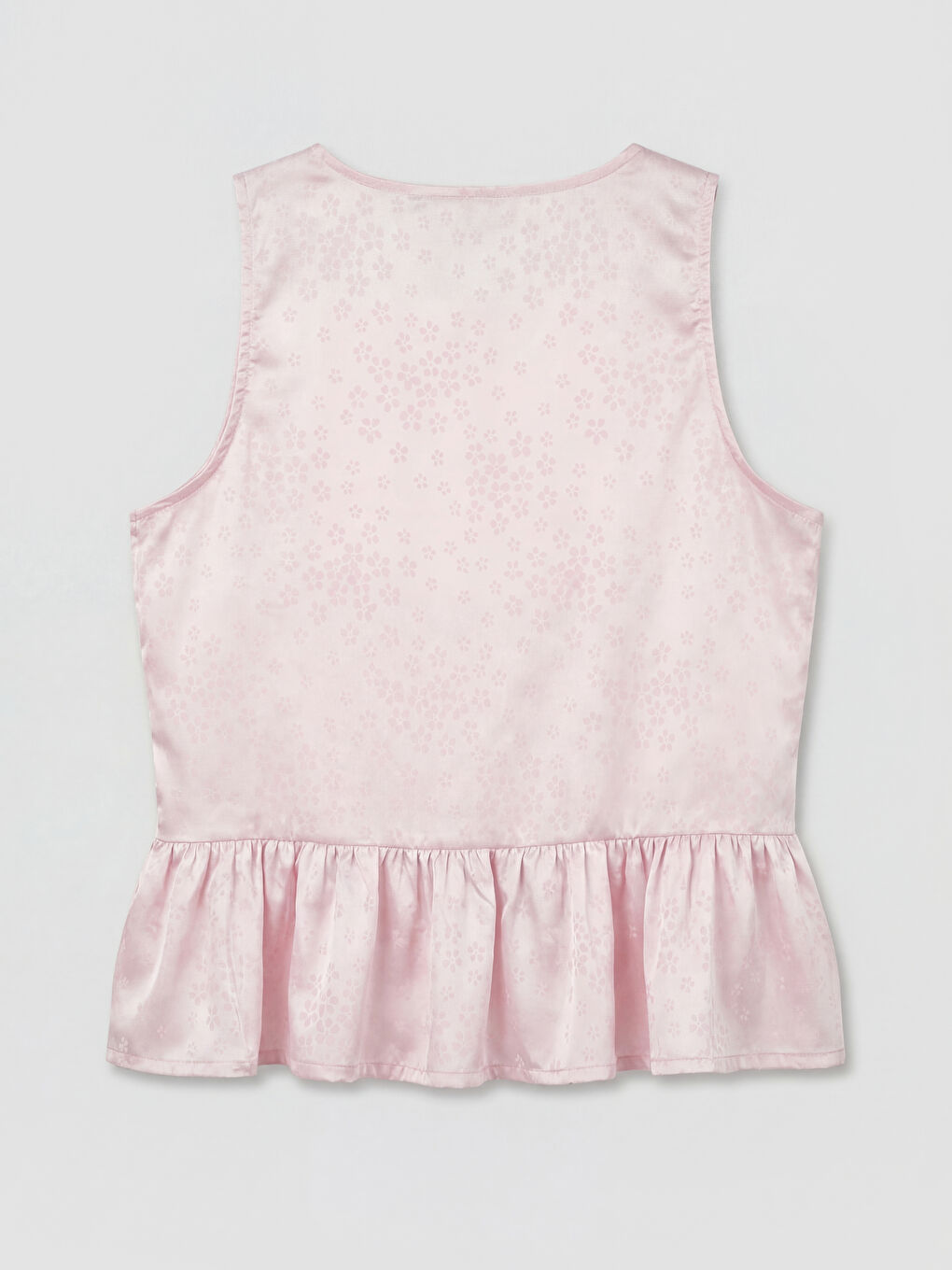 Pembe Desenli Kadın Saten Pijama Takımı-6