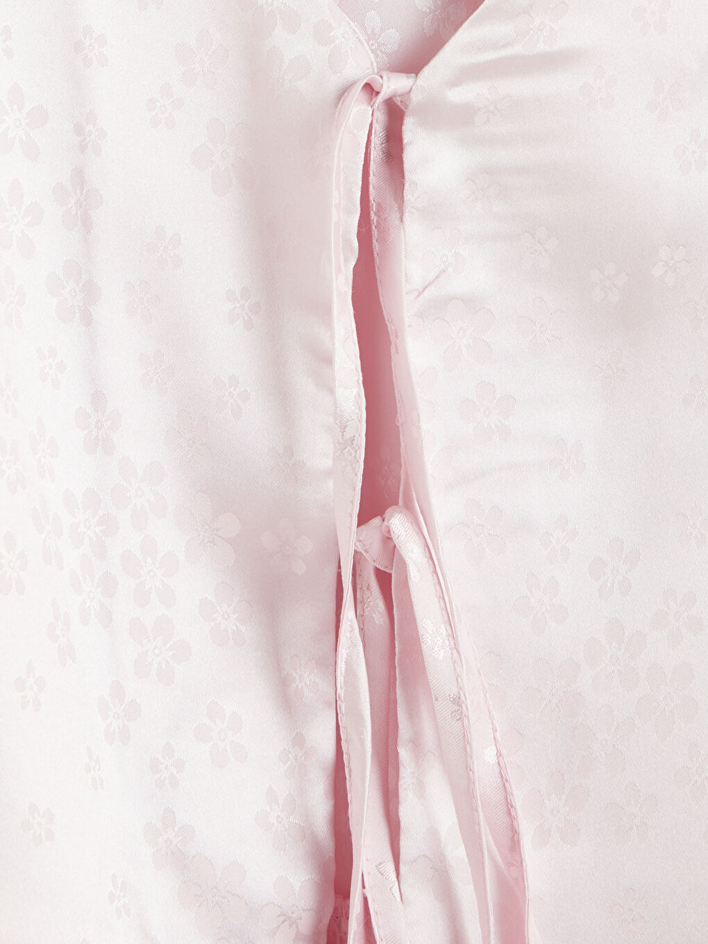 Pembe Desenli Kadın Saten Pijama Takımı-7