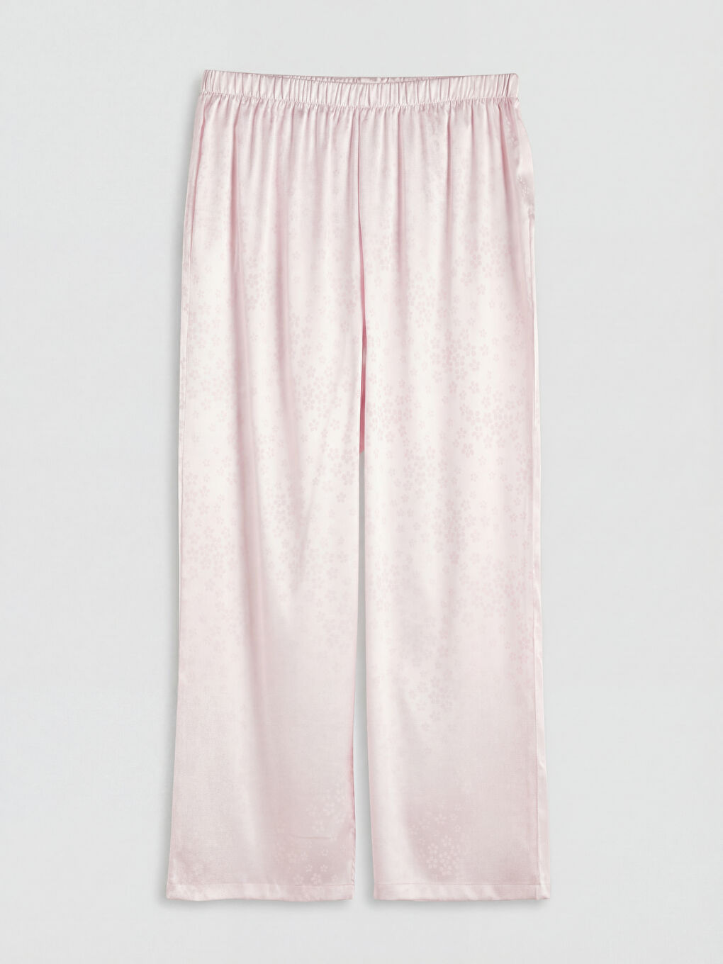 Pembe Desenli Kadın Saten Pijama Takımı-8