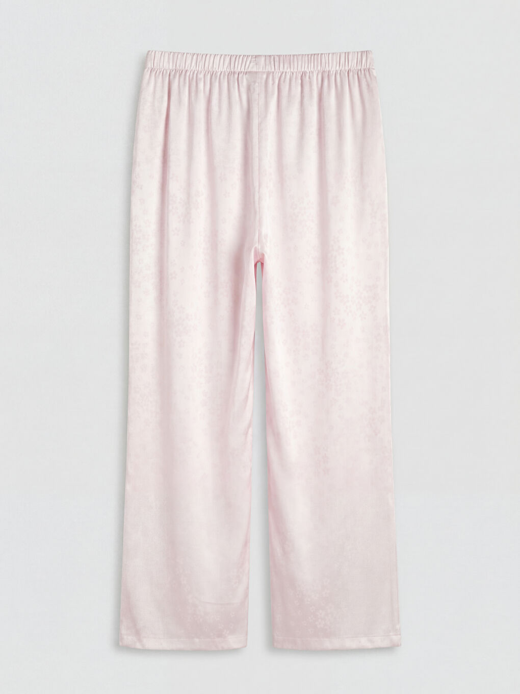 Pembe Desenli Kadın Saten Pijama Takımı-9