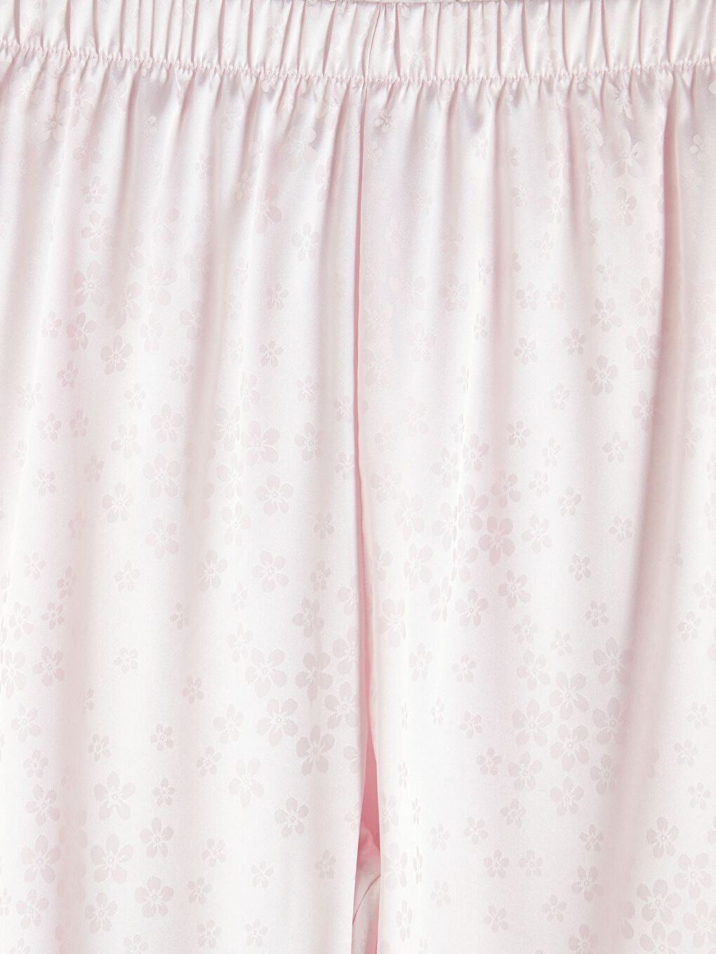Pembe Desenli Kadın Saten Pijama Takımı-10