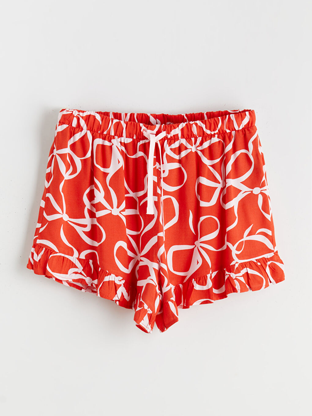 Shirt Collar Bow Detailed Women's Shorts Pajama Set-6