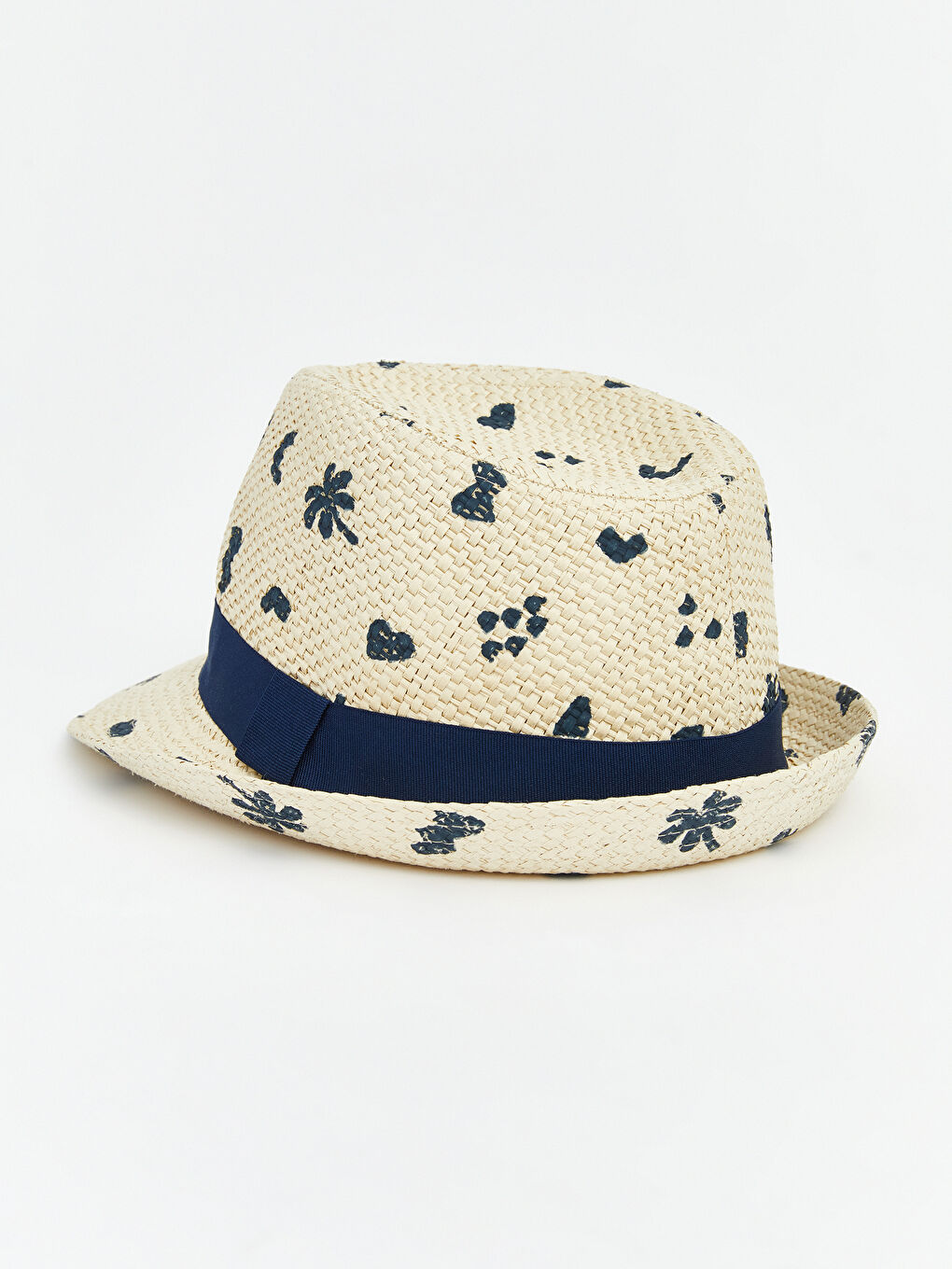 Bej Erkek Bebek Hasır Fötr Şapka-1