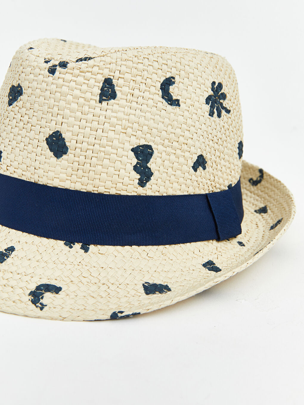 Bej Erkek Bebek Hasır Fötr Şapka-2