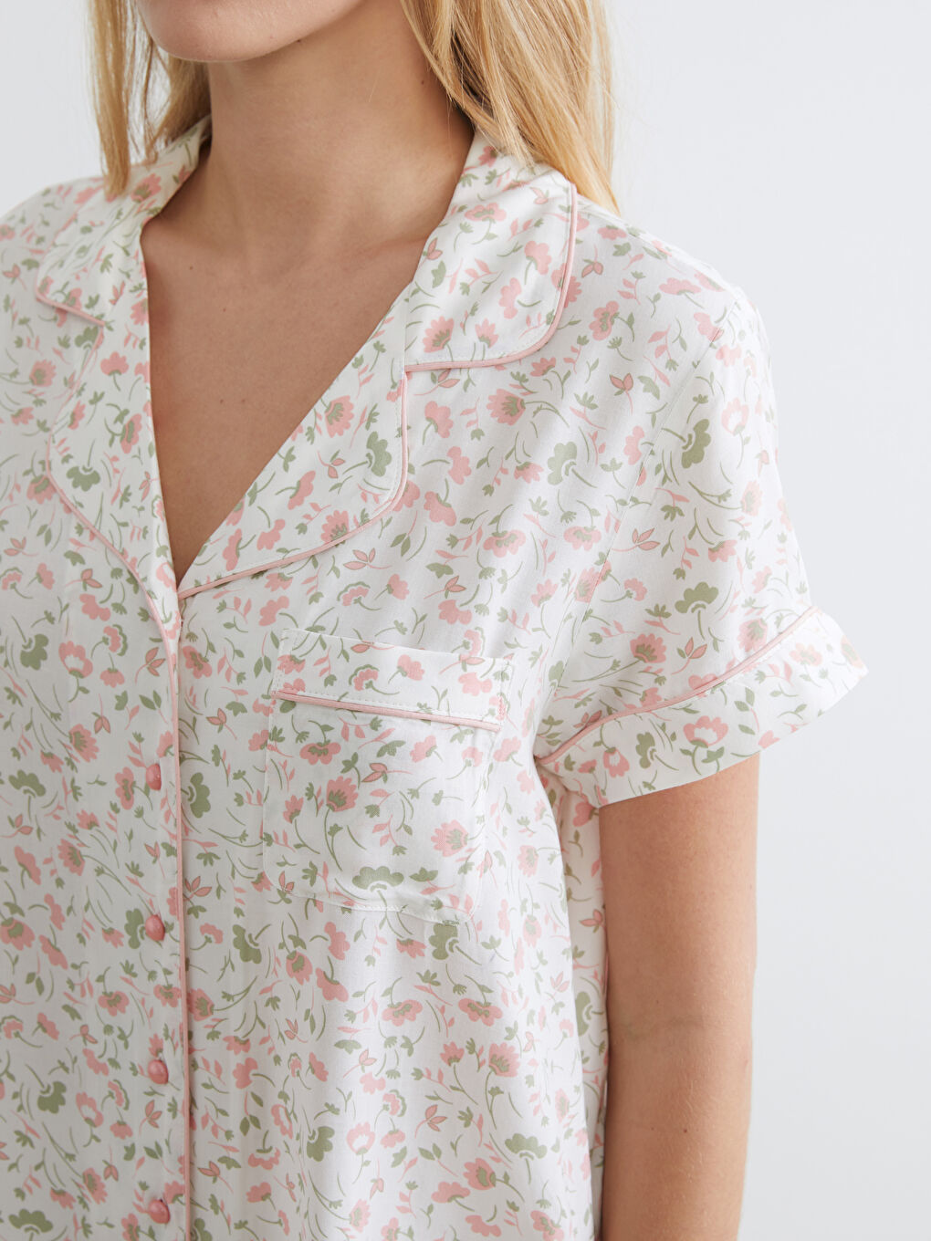Floral Collared Pajama Set-2