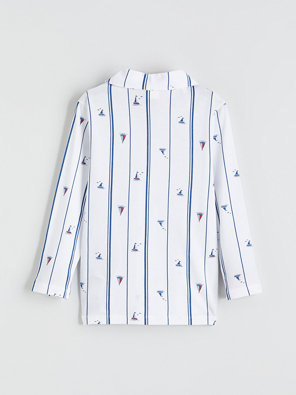 Beyaz Gömlek Yaka Erkek Çocuk Pijama Takımı-3