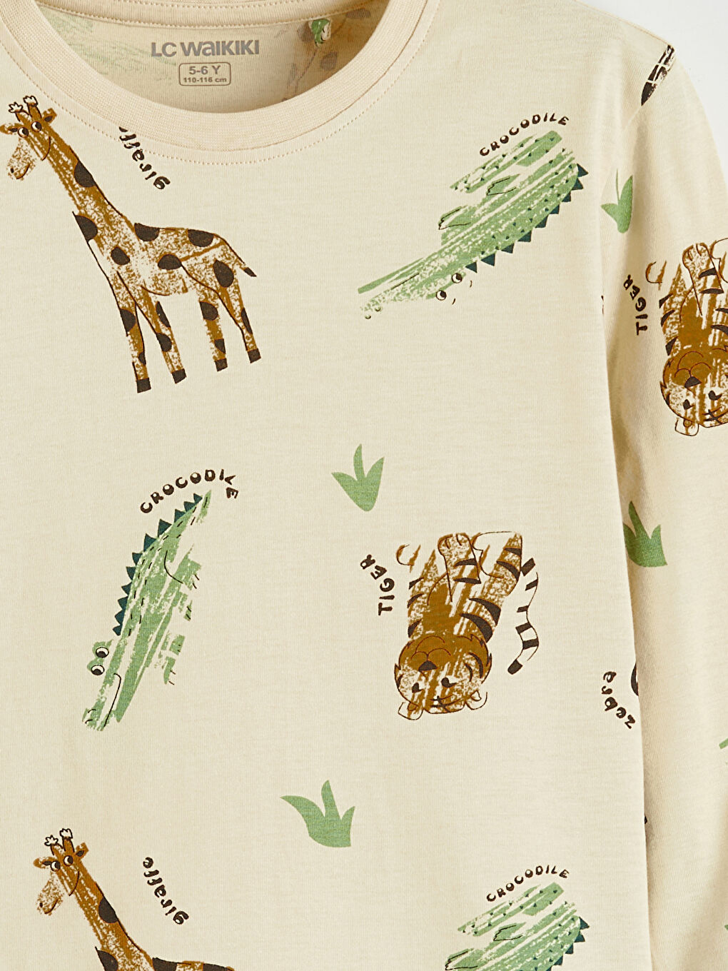 Ekru Baskılı Erkek Çocuk Pijama Takımı-5