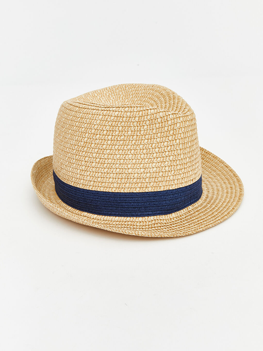 Bej Erkek Bebek Hasır Fötr Şapka-1