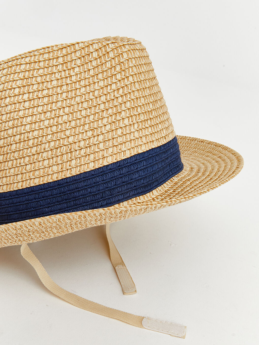 Bej Erkek Bebek Hasır Fötr Şapka-3