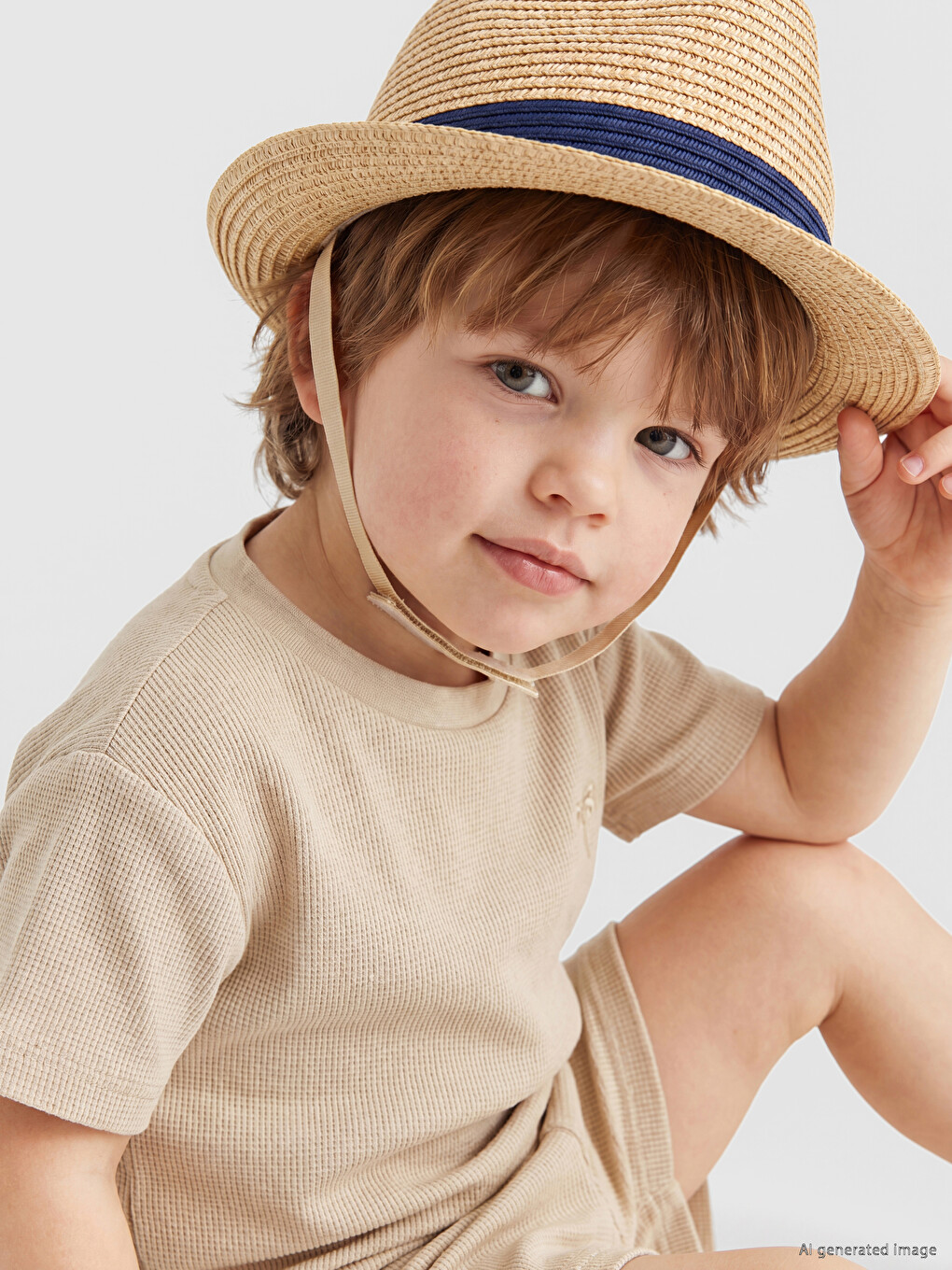 Baby Boys' Straw Fedora Hat-1