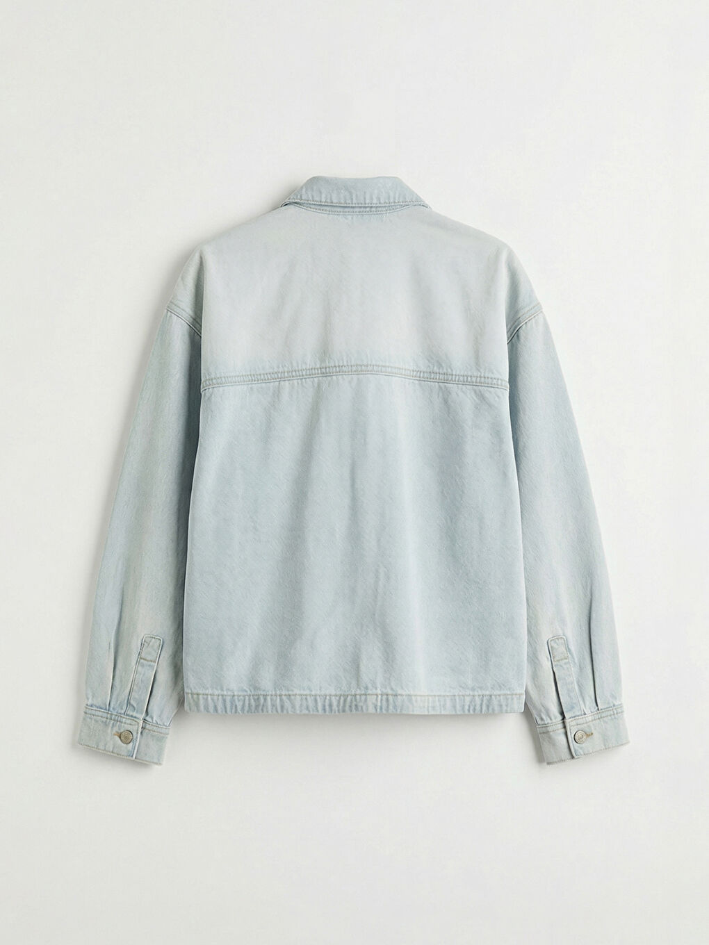 Chemise en denim surdimensionnée pour femme avec poches-5