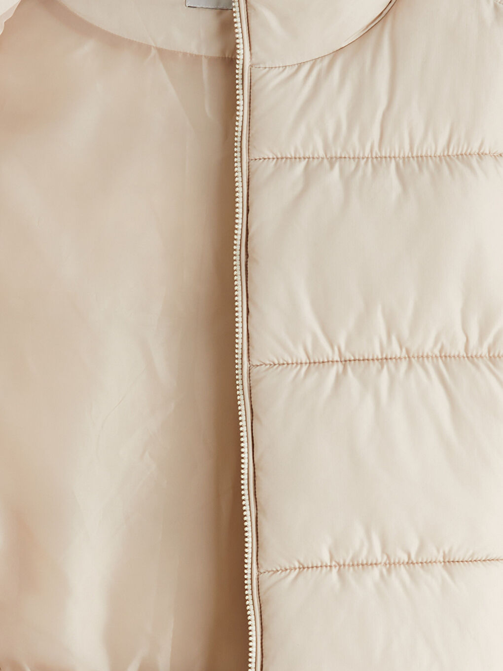 Bej Dik Yaka Kadın Şişme Yelek-7