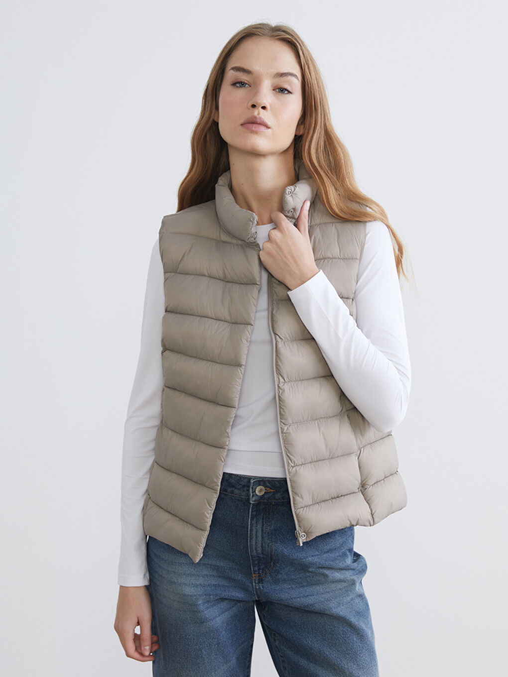 Stand-Collar Padded Vest