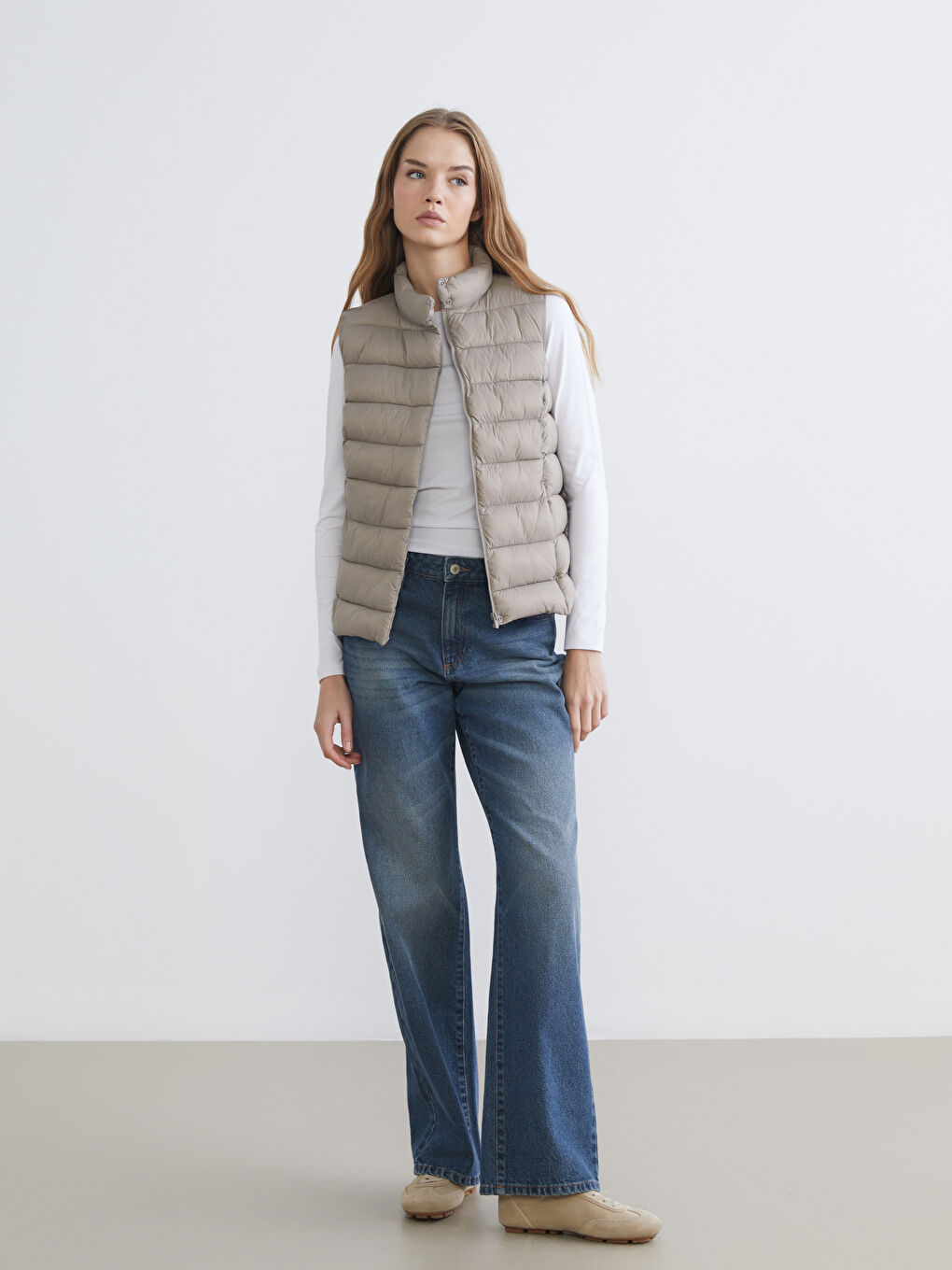 Stand-Collar Padded Vest-1