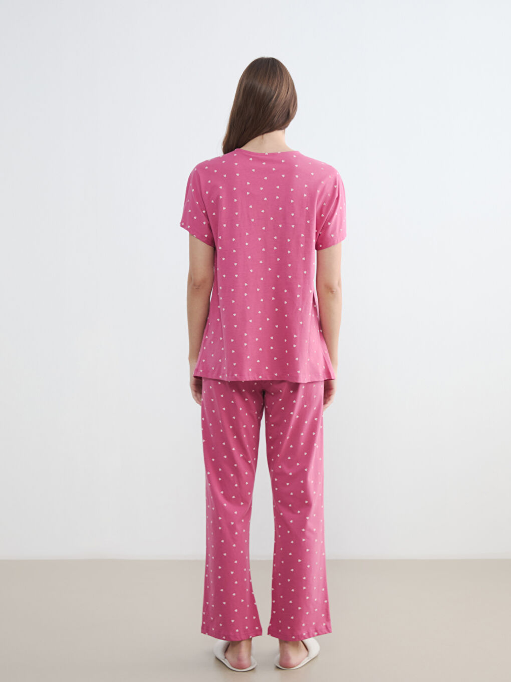 V-Neck Patterned Maternity Pyjama Set-3