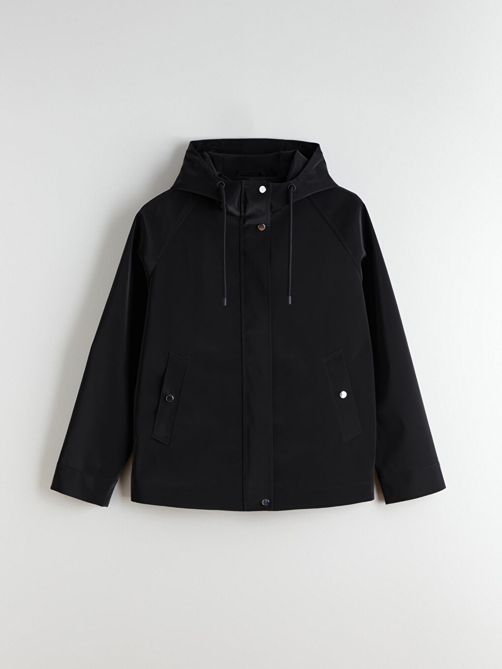 معطف واق من المطر أسود امرأة-5