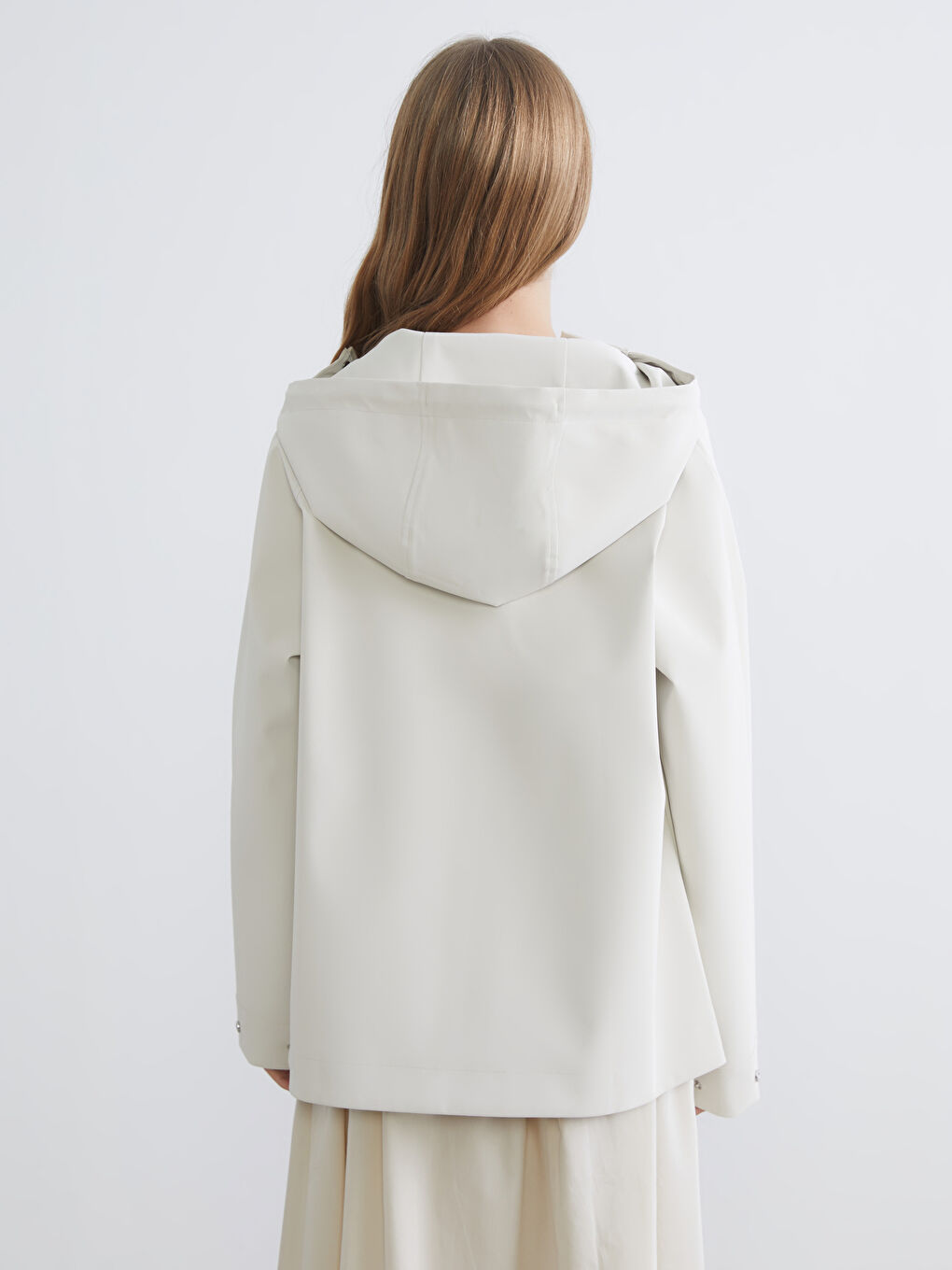 Oversized Faux Leather Hooded Raincoat-4