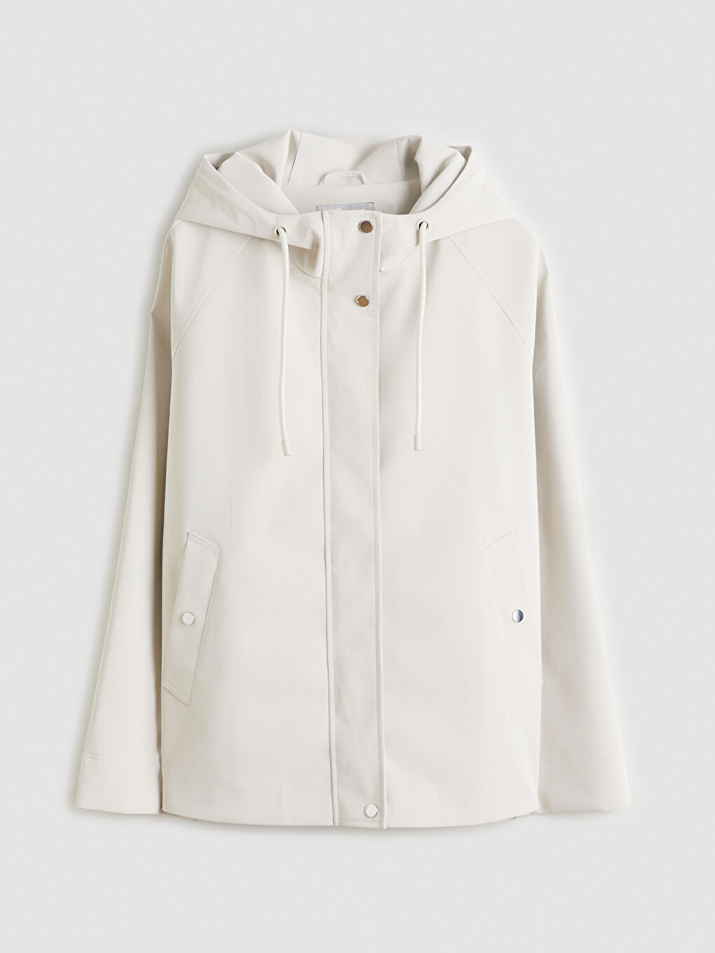 Oversized Faux Leather Hooded Raincoat-5