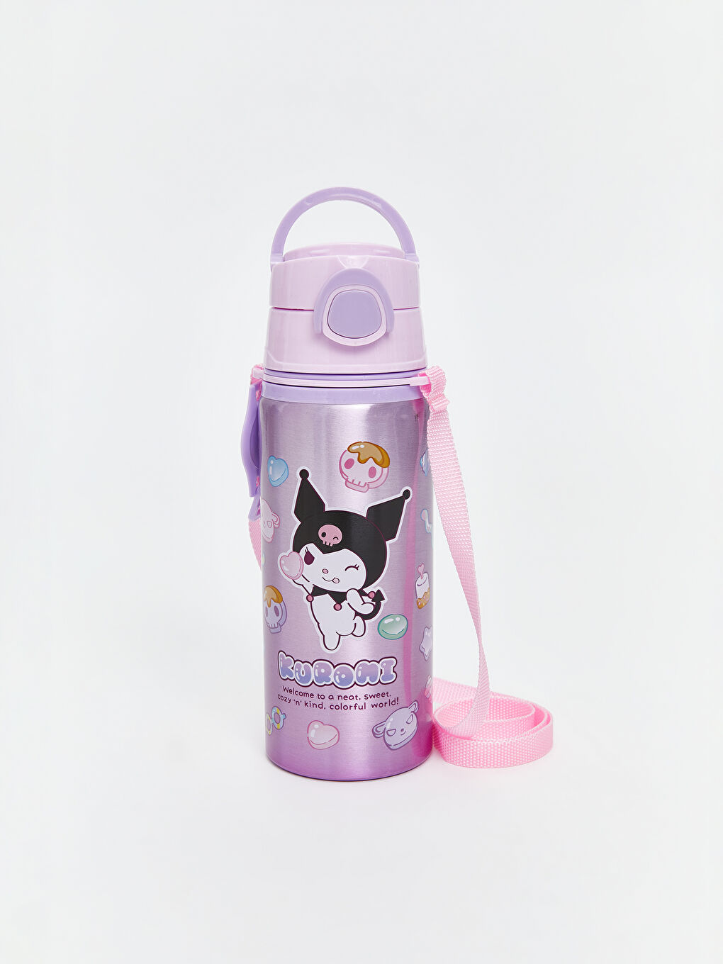 Girls' Kuromi Print Water Bottle, 500 ml