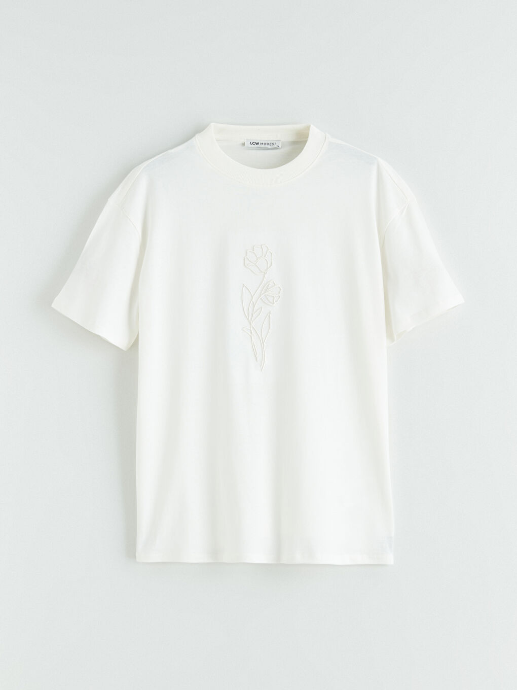Embroidered High-Neck Women's Tee-4
