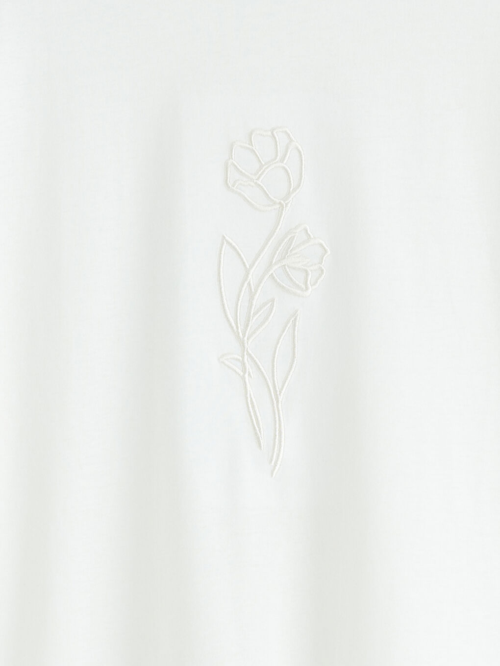 Embroidered High-Neck Women's Tee-5