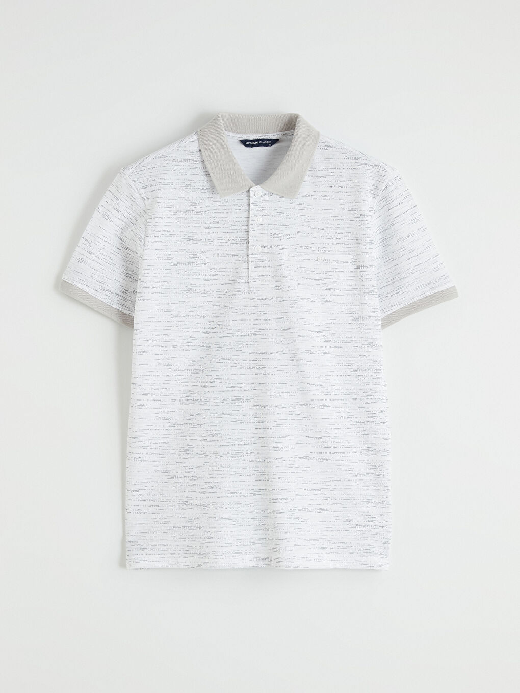 Tricou pentru bărbați din piqué cu guler polo și model.-4