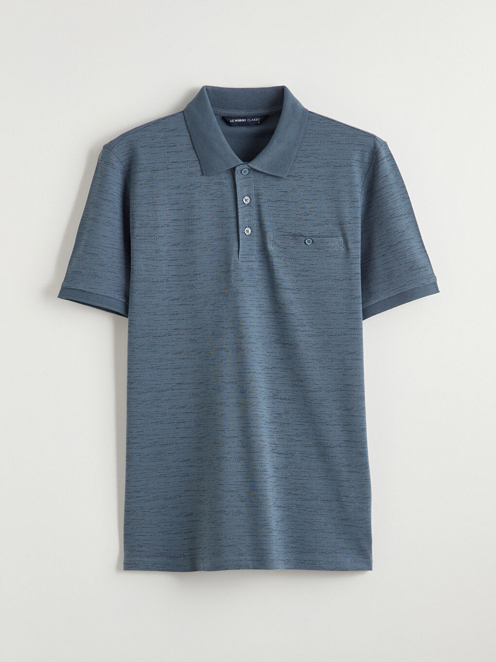 تيشيرت بيكيه منقوش بياقة بولو للرجال-4