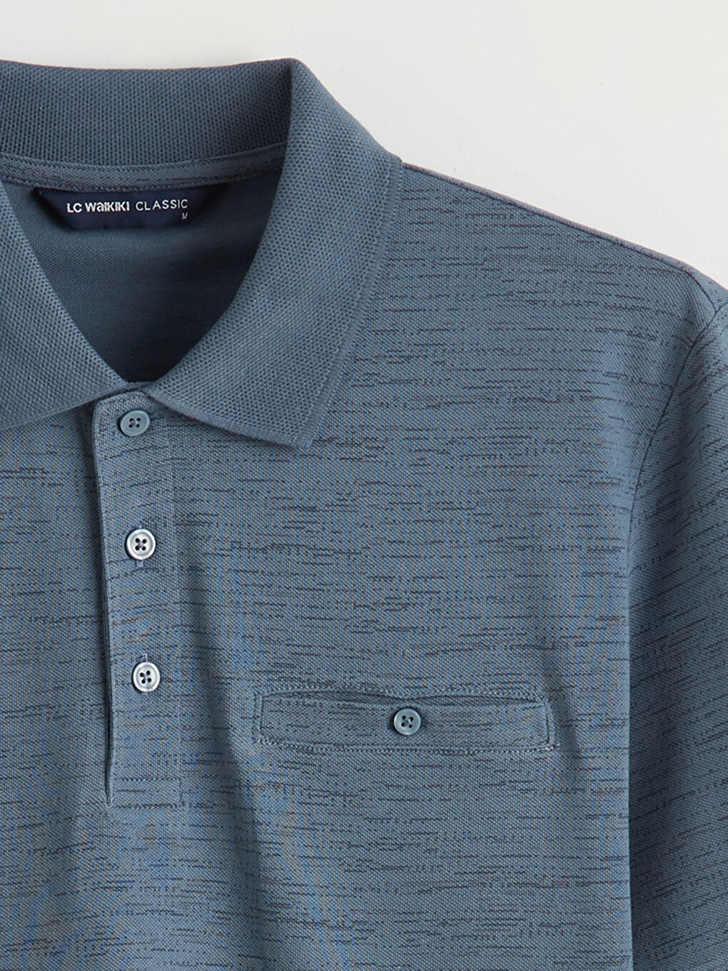 تيشيرت بيكيه منقوش بياقة بولو للرجال-5