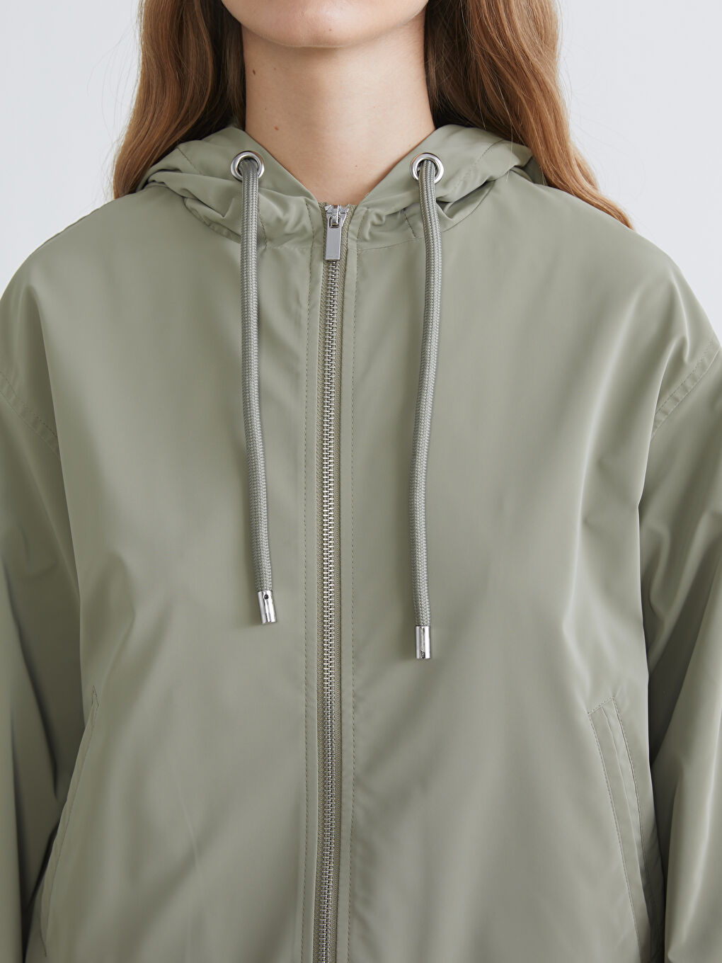 معطف واق من المطر كاكي امرأة-2