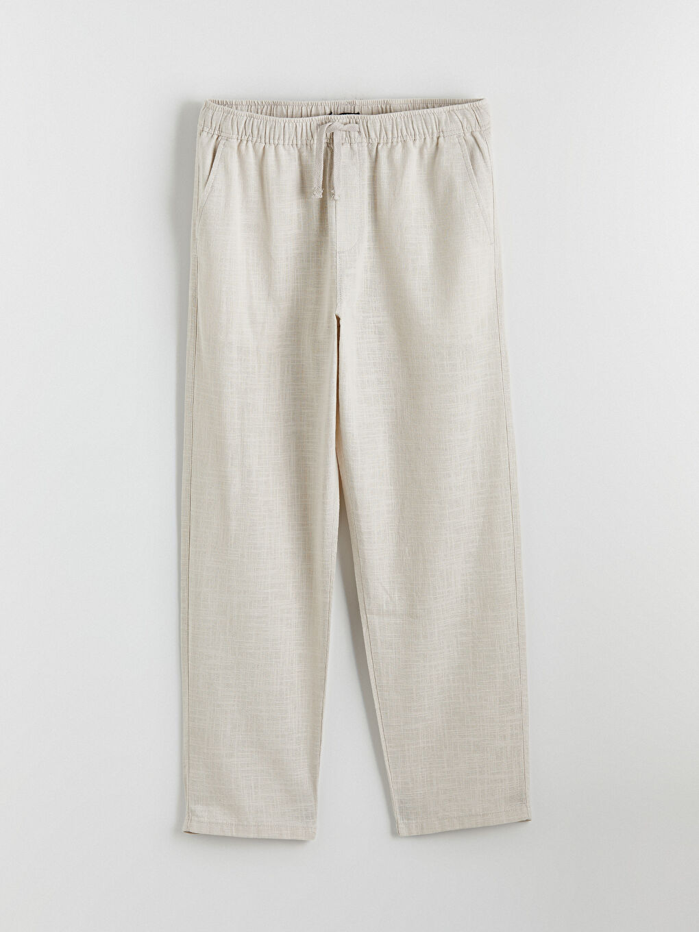 Relaxed Fit Linen-Look Men's Trousers-2