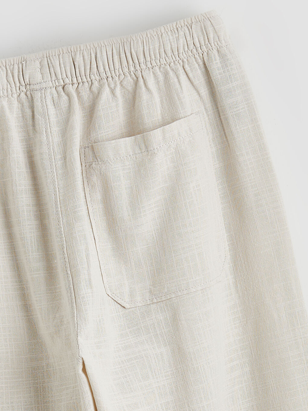 Relaxed Fit Linen-Look Men's Trousers-3