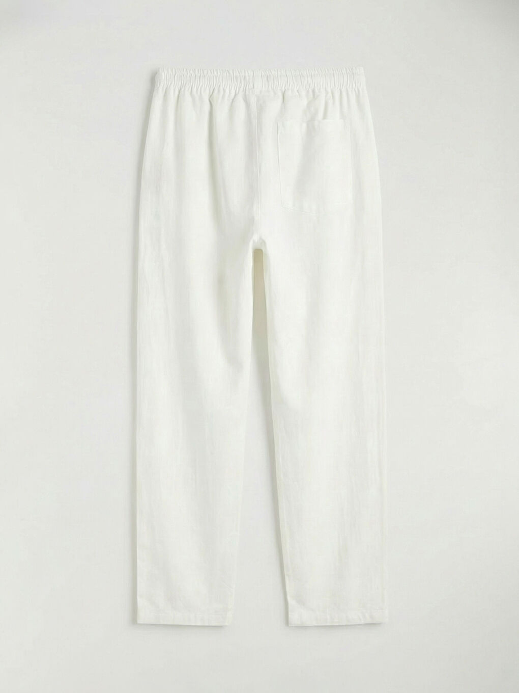 Ekru Rahat Kalıp Keten Görünümlü Erkek Pantolon-5