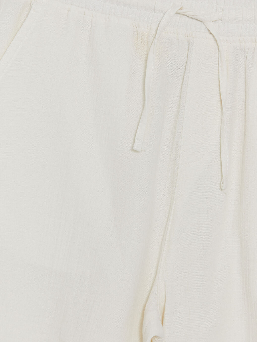 Ekru Loose Fit Müslin Erkek Şort-2