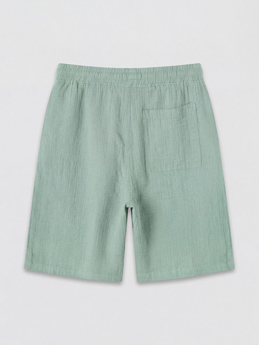 Yeşil Loose Fit Müslin Erkek Şort-1